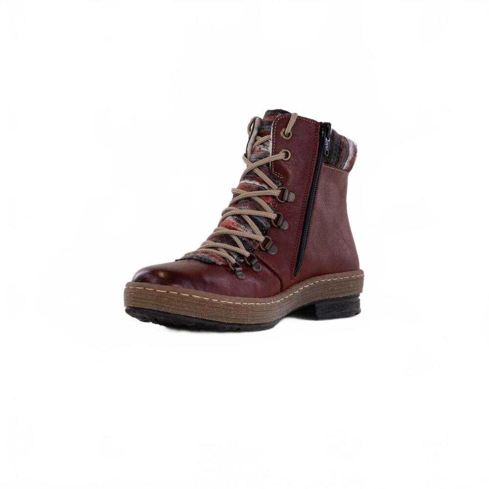 NEW RIEKER women's leather boot in rot kombi - Picture 4 of 6